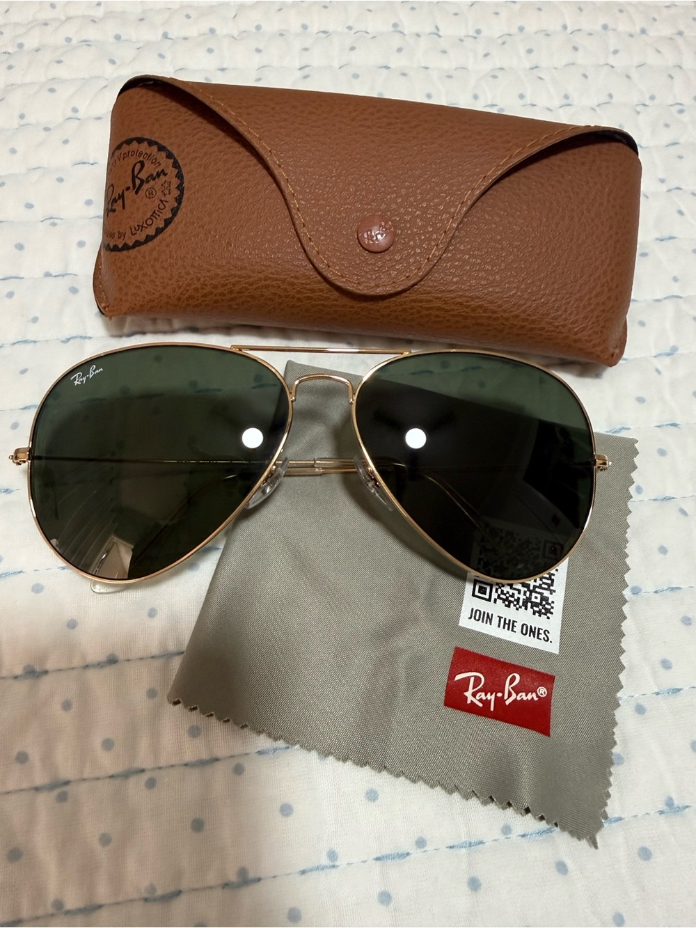 Ray-Ban Aviator Men's Sunglasses in Gold with Green Lenses